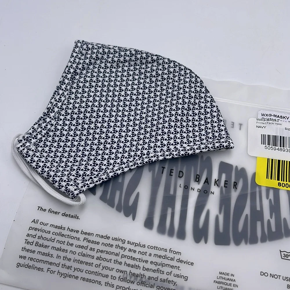 TED BAKER LONDON Reversible Reusable FACE MASK NWT OS